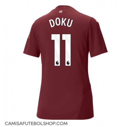 Camisa de time de futebol Manchester City Jeremy Doku #11 Replicas 3º Equipamento Feminina 2024-25 Manga Curta